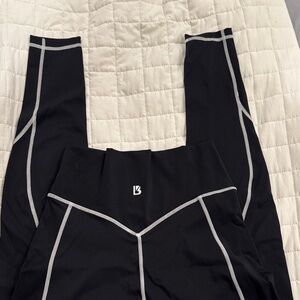 BuffBunny Black Leggings with White Stitching